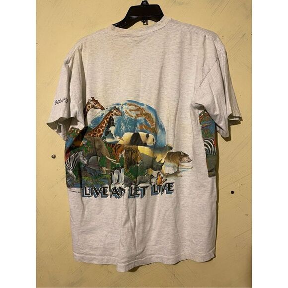 Animal Tee X Vintage Live and Let Live Wildlife Animals Earth shirt Habitat XCIl - Picture 10 of 15